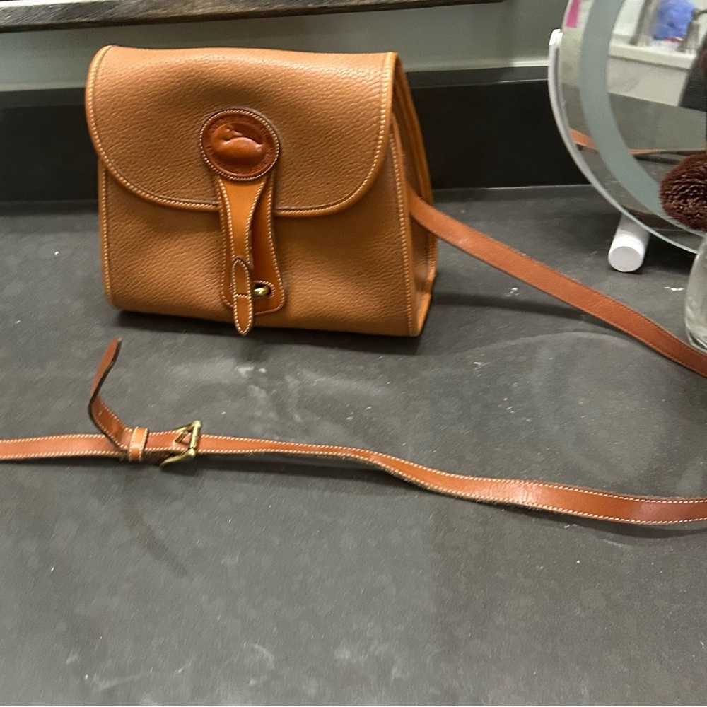 Dooney & Bourke Pebble Leather Messenger in Cognac Brown - Picture 8 of 8